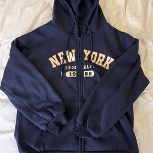 SHEIN Navy Blue Hoodie Jacket